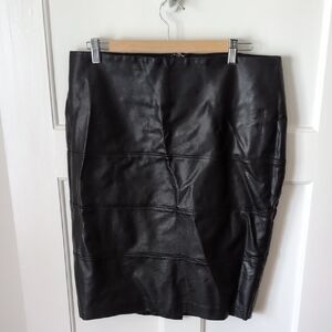 Reitmans Black Faux Leather Pencil Skirt
